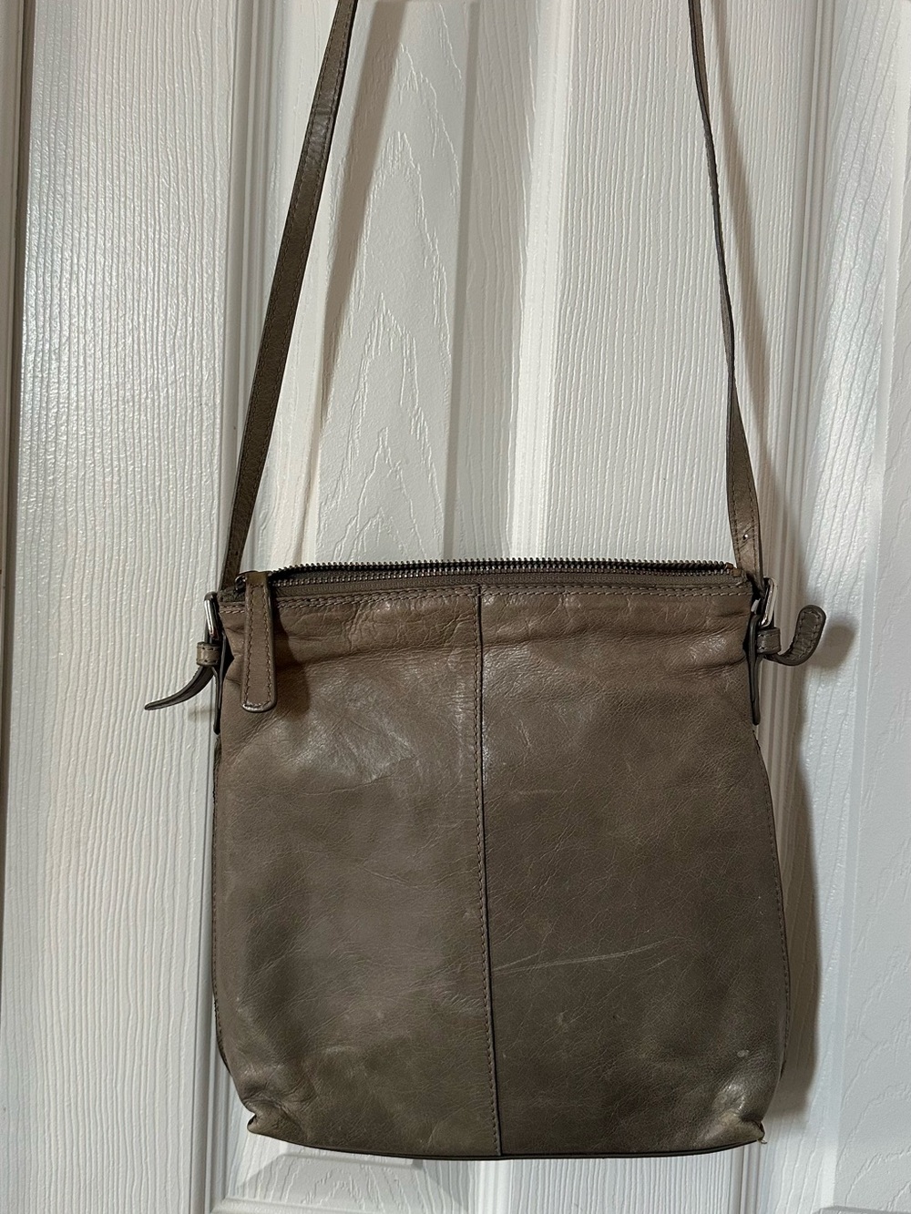 HOBO Olive Brown Leather Crossbody Messenger
